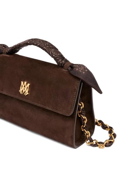 AMIRI logo-plaque handle pouch bag - Brown