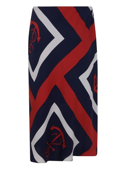 Lauren Ralph Lauren Anchor-Print midi skirt - Blue