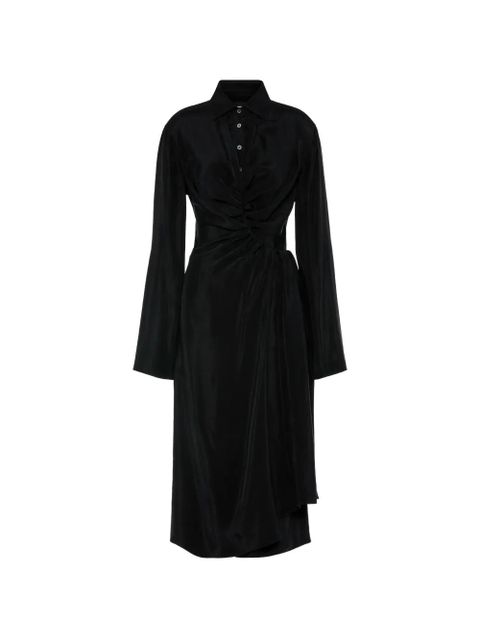 Maison Margiela twisted draped shirt dress - Black - zdjęcie produktu nr 1