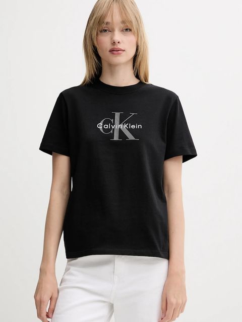 Calvin Klein Jeans t-shirt bawełniany damski kolor czarny LV047B865G - zdjęcie produktu nr 1