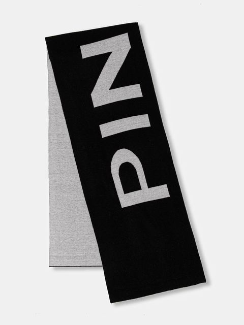 Pinko szalik z dodatkiem wełny damski kolor czarny wzorzysty 105988 A2Z5 - zdjęcie produktu nr 1