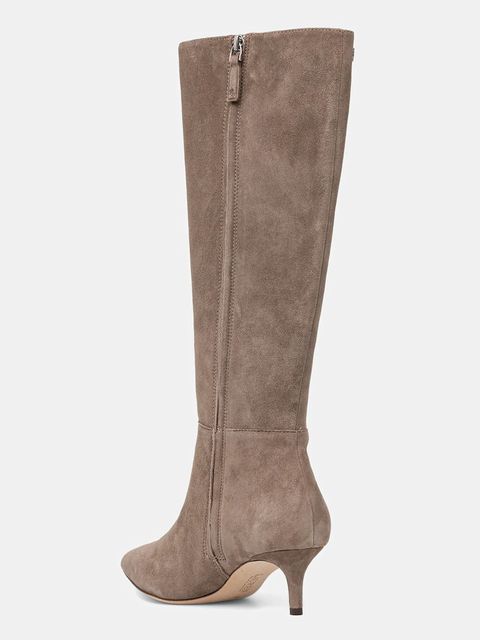 Lauren Ralph Lauren kozaki zamszowe Mckay Tl Hl damskie kolor beżowy na szpilce 802967811006