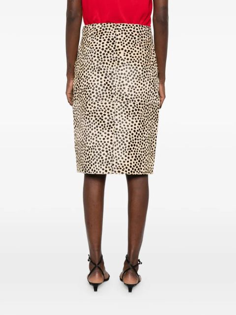 Róhe cheetah pony hair midi skirt - Neutrals