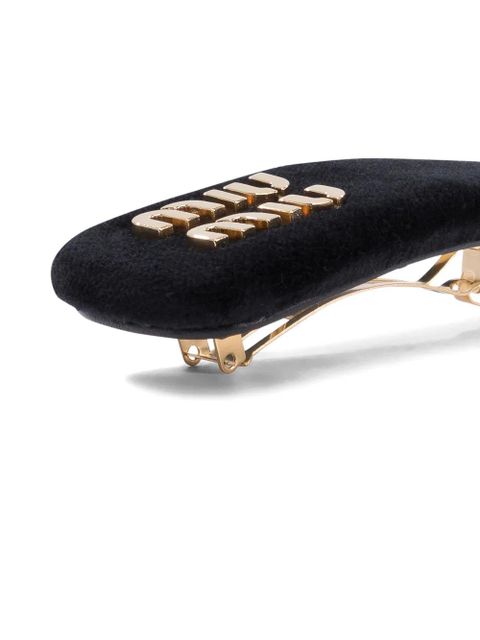 Miu Miu logo hair clip - Black - zdjęcie produktu nr 2