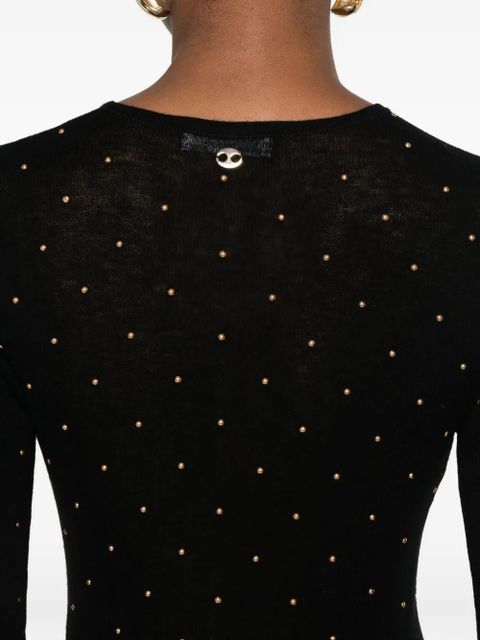 Rabanne bead-embellished long-sleeve maxi dress - Black