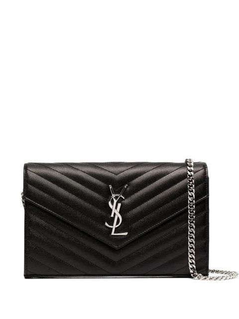 Saint Laurent Cassandre leather shoulder bag - Black - zdjęcie produktu nr 1