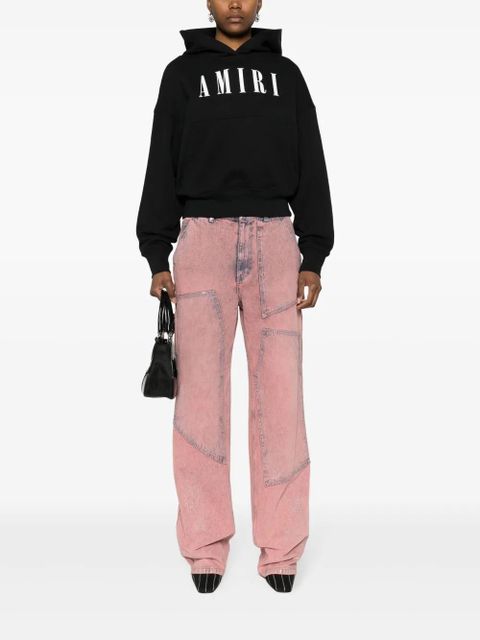 AMIRI logo-print cotton hoodie - Black