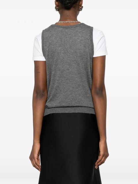 Prada scoop-neck knit top - Grey