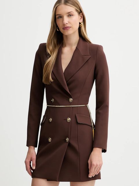 Elisabetta Franchi sukienka kolor brązowy mini prosta AB89657E2 - zdjęcie produktu nr 1
