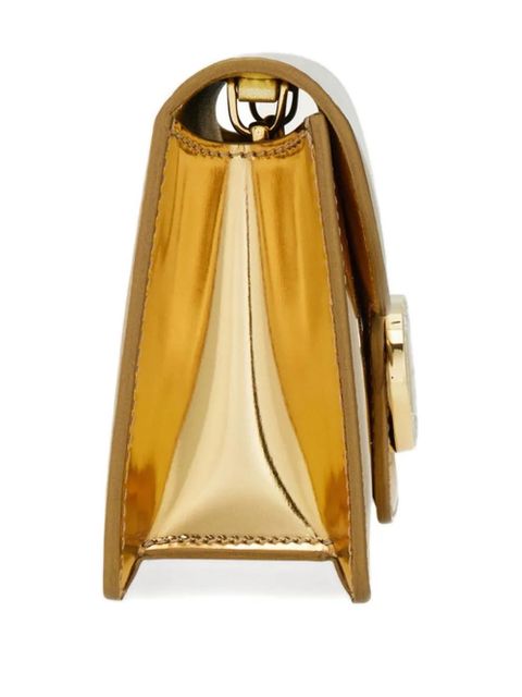 Ferragamo crystal-embellished chain-strap clutch bag - Gold