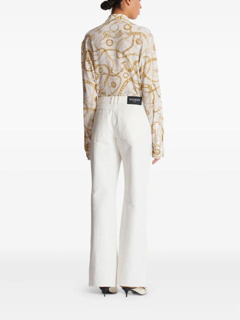 Balmain logo-patch jeans - White