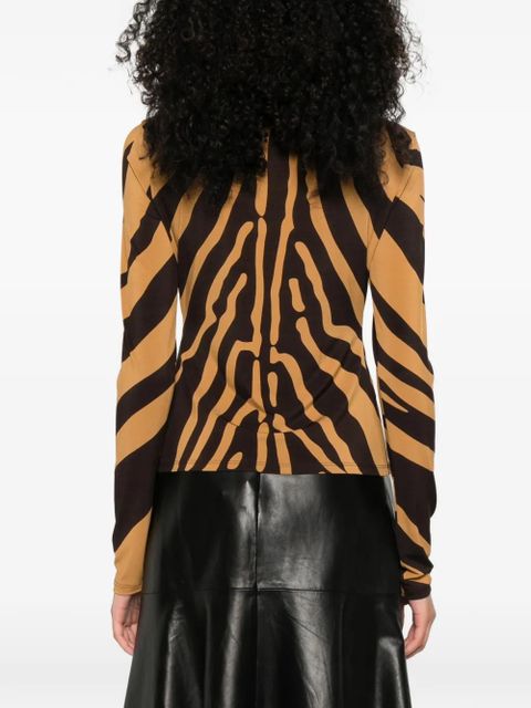 Ferragamo zebra print top - Brown