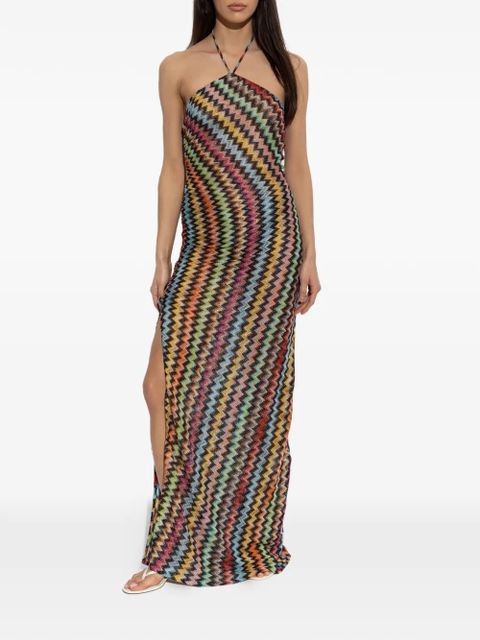 Missoni zigzag-knit halterneck dress - Multicolour