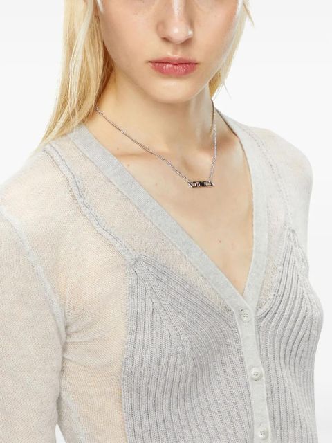 Diesel layered-effect knitted cardigan - Grey