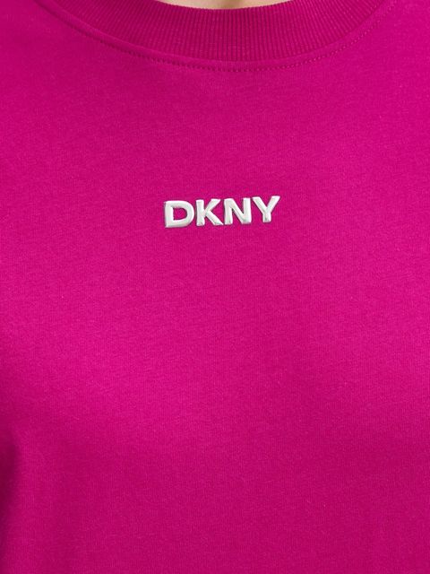 Dkny t-shirt bawełniany damski kolor różowy DP6T1662