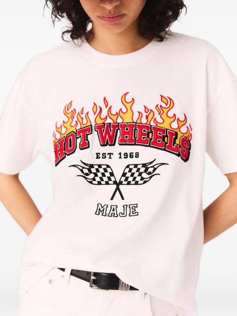 Maje flame-print T-shirt - White