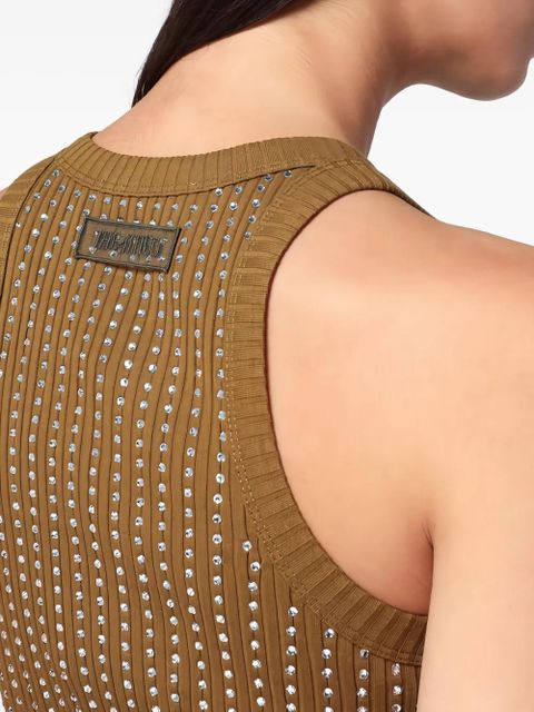 The Attico ribbed embellished midi dress - Green