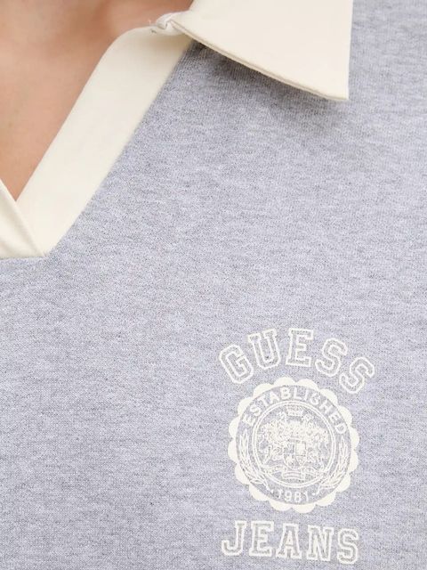 Guess Jeans bluza bawełniana damska kolor szary z nadrukiem W5YQ16 K68I4