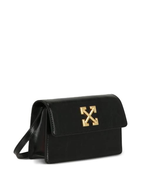 Off-White logo plaque shoulder bag - Black