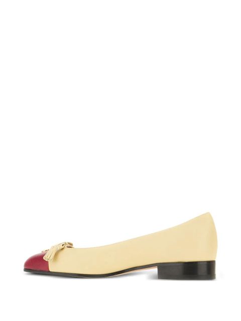 Valentino Garavani tassel-embellished leather flat pumps - Neutrals