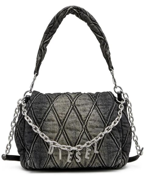 Diesel Charm-D M denim shoulder bag - Black - zdjęcie produktu nr 1