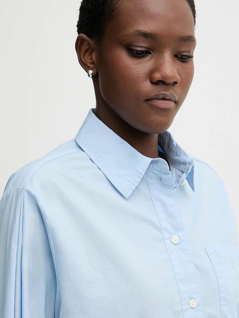 Marc O'Polo bluzka bawełniana damska kolor niebieski gładka 5000007470