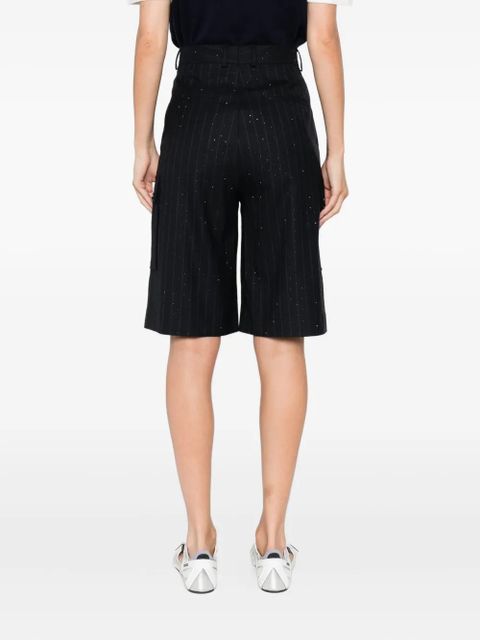 SANDRO pinstriped tailored shorts - Blue