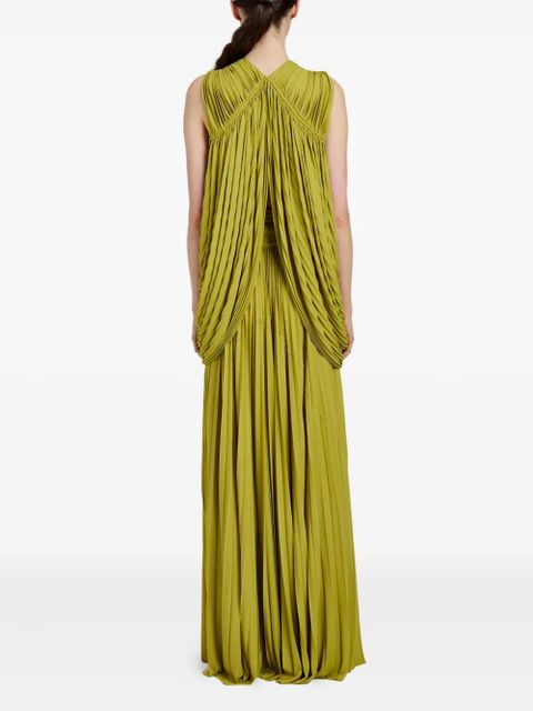 Proenza Schouler pleated draped maxi party dress - Green