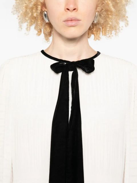 PINKO bow-detail mini dress - Neutrals