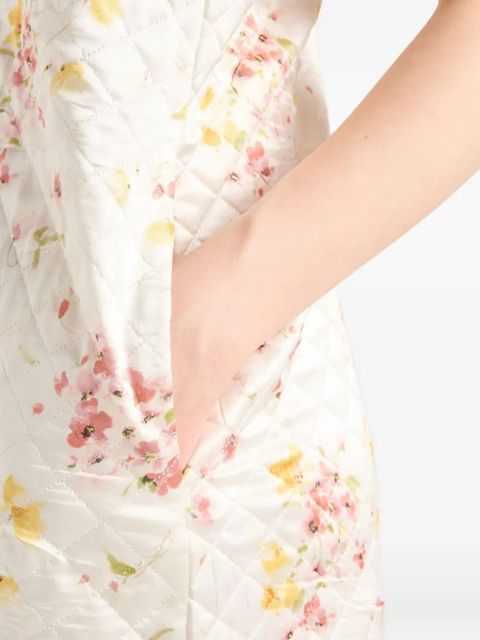 Prada floral quilted satin mini dress - Neutrals