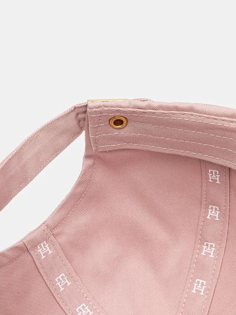 Tommy Hilfiger czapka z daszkiem bawełniana kolor różowy gładka AW0AW17138