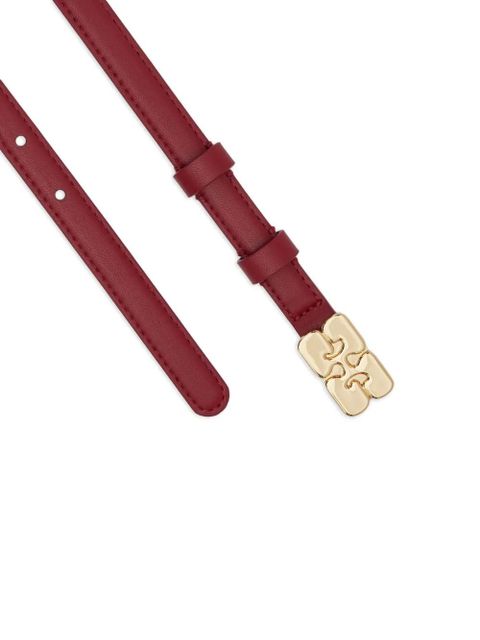 GANNI Kat logo-buckle leather belt - Red - zdjęcie produktu nr 2