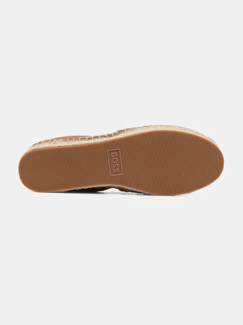 BOSS espadryle zamszowe Madeira kolor brązowy na platformie 50542344