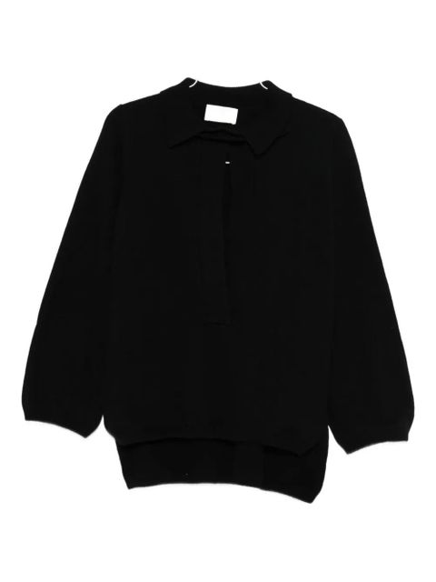 SOLOTRE polo-collar sweater - Black