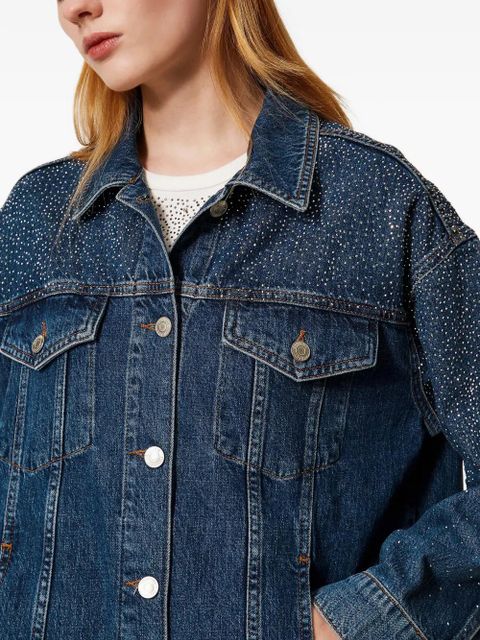 TWINSET rhinestone-embellished denim jacket - Blue