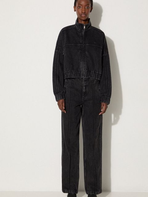 adidas Originals kurtka jeansowa damska kolor czarny przejściowa oversize IW5759