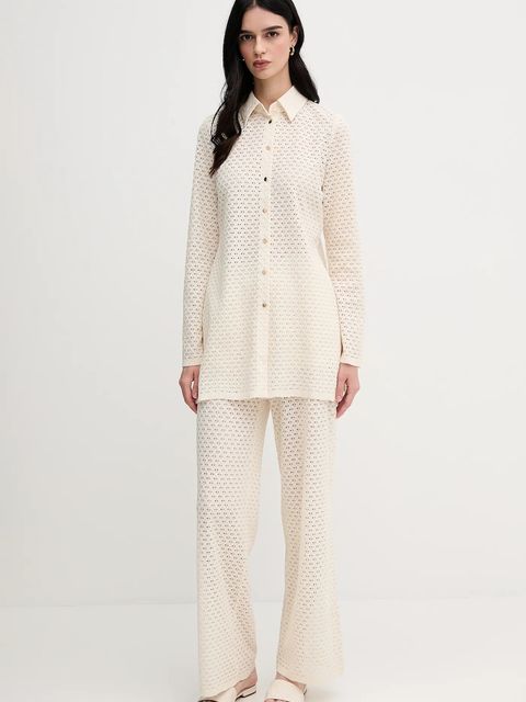 Marc Aurel koszula damska kolor beżowy regular z kołnierzykiem klasycznym 6327-7000-93428 - zdjęcie produktu nr 2