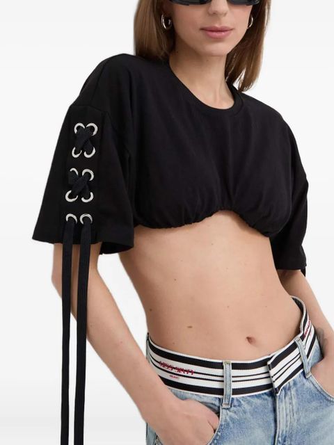 PINKO eyelet lace-up top - Black