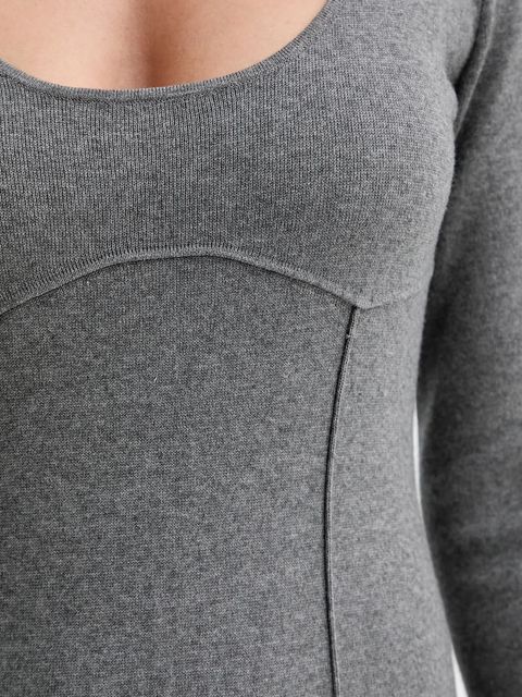 Calvin Klein sukienka kolor szary midi dopasowana LV044D366G