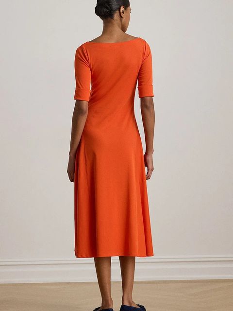 Lauren Ralph Lauren sukienka kolor pomarańczowy mini rozkloszowana 200973599 - zdjęcie produktu nr 2