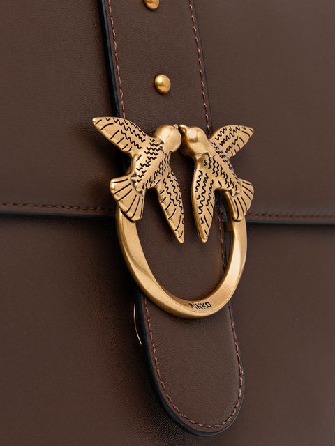 Pinko torebka skórzana kolor brązowy 105067 A0QO