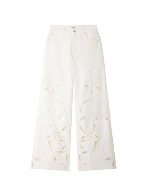 SANDRO floral-detail wide-leg jeans - White - zdjęcie produktu nr 1