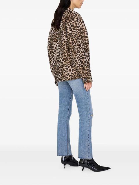 ANINE BING leopard print button-fastening jacket - Brown