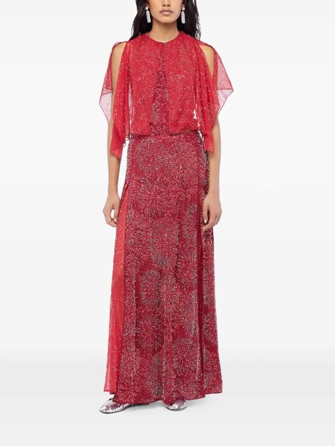 Rabanne embroidered pearl satin skirt