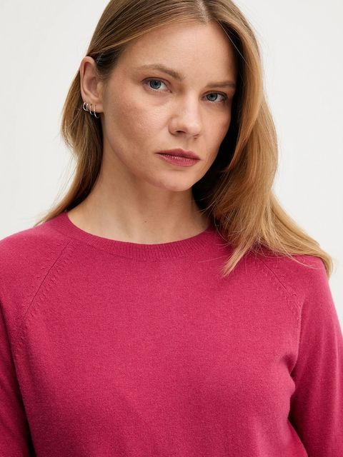 United Colors of Benetton sweter z domieszką wełny damski kolor różowy 1035D1P17