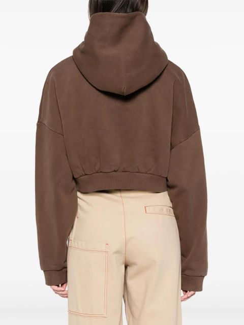 ENTIRE STUDIOS organic-cotton cropped hoodie - Brown