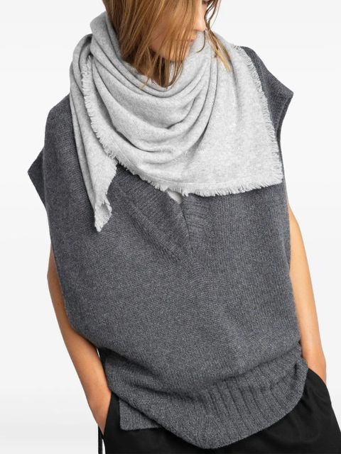 Zadig&Voltaire Stevie Strass fringed scarf - Grey - zdjęcie produktu nr 2