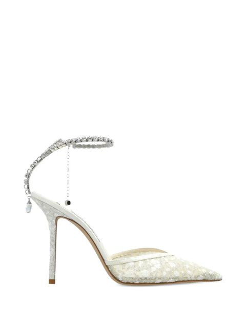 Jimmy Choo Saeda crystal-embellished pumps - White - zdjęcie produktu nr 1