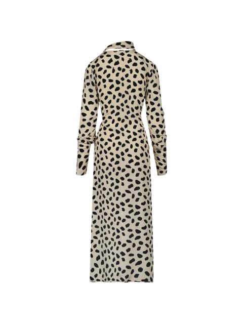 Johanna Ortiz Ollantay animal-print V-neck midi dress - Neutrals