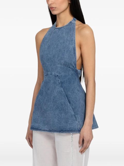 Gimaguas halterneck backless top - Blue